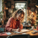 Girl at desk